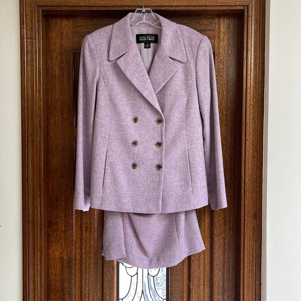 Vntg Linda Allard/Ellen Tracy Lavender Lambswool Suit, 1964